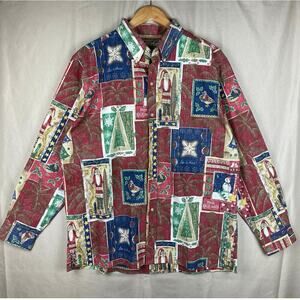 Reyn Spooner Hawaiian Mele Kalikimaka 2008 Christmas Long Sleeve Button Down XL